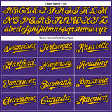 Custom Purple Black-Gold Authentic Baseball Jersey