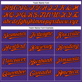 Custom Purple Black-Orange Authentic Baseball Jersey