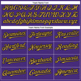 Custom Purple Black-Old Gold Authentic Baseball Jersey