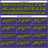 Custom Purple Black-Neon Green Authentic Baseball Jersey