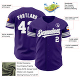 Custom Purple White-Gray Authentic Baseball Jersey