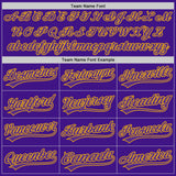 Custom Purple Gold Authentic Throwback Baseball Jersey