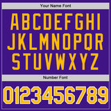 Custom Purple Gold-White Authentic Throwback Baseball Jersey