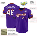 Custom Purple Red-Black Authentic Throwback Baseball Jersey