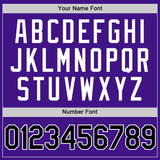 Custom Purple Black-White Authentic Throwback Baseball Jersey