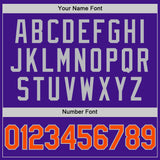 Custom Purple Orange-Gray Authentic Throwback Baseball Jersey