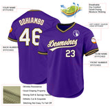 Custom Purple Old Gold-Black Authentic Throwback Baseball Jersey