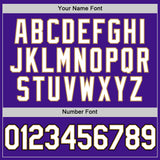 Custom Purple Old Gold-Black Authentic Throwback Baseball Jersey