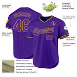 Custom Purple Old Gold-Black Authentic Throwback Baseball Jersey
