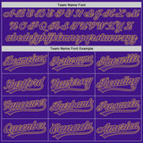 Custom Purple Old Gold-Black Authentic Throwback Baseball Jersey