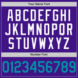 Custom Purple Teal-White Authentic Throwback Baseball Jersey