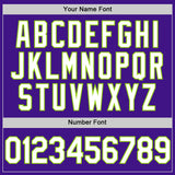 Custom Purple White-Neon Green Authentic Throwback Baseball Jersey