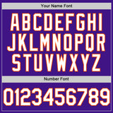 Custom Purple White-Orange Authentic Throwback Baseball Jersey