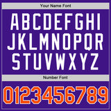 Custom Purple Orange-White Authentic Throwback Baseball Jersey