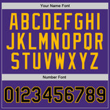 Custom Purple Black-Gold Authentic Throwback Basketball Jersey