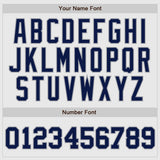 Custom White Navy Pinstripe Navy-Gray Authentic Raglan Sleeves Baseball Jersey
