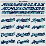 Custom White Navy Pinstripe Navy-Teal Authentic Raglan Sleeves Baseball Jersey