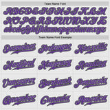 Custom White Purple Pinstripe Purple-Gray Authentic Raglan Sleeves Baseball Jersey