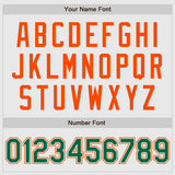 Custom White Kelly Green Pinstripe Kelly Green-Orange Authentic Raglan Sleeves Baseball Jersey