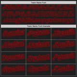 Custom Black Red Authentic Raglan Sleeves Baseball Jersey