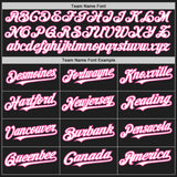 Custom Black White-Pink Authentic Raglan Sleeves Baseball Jersey