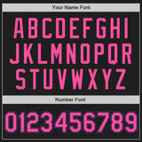 Custom Black Pink-Purple Authentic Raglan Sleeves Baseball Jersey