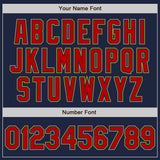 Custom Navy Red-Old Gold Authentic Raglan Sleeves Baseball Jersey