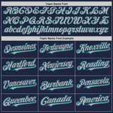 Custom Navy Gray-Teal Authentic Raglan Sleeves Baseball Jersey