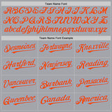 Custom Gray Orange-Light Blue Authentic Raglan Sleeves Baseball Jersey