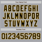Custom Gray Black-Gold Authentic Raglan Sleeves Baseball Jersey