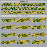 Custom Gray Green-Gold Authentic Raglan Sleeves Baseball Jersey