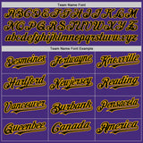 Custom Purple Black-Gold Authentic Raglan Sleeves Baseball Jersey