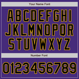 Custom Purple Black-Gold Authentic Raglan Sleeves Baseball Jersey
