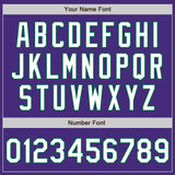Custom Purple White-Kelly Green Authentic Raglan Sleeves Baseball Jersey