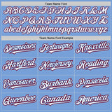 Custom Light Blue White Red-Royal Authentic Raglan Sleeves Baseball Jersey