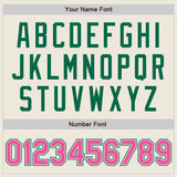 Custom Cream Pink-Kelly Green Authentic Raglan Sleeves Baseball Jersey