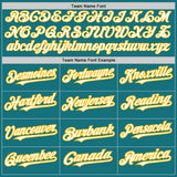 Custom Teal White-Gold Authentic Raglan Sleeves Baseball Jersey