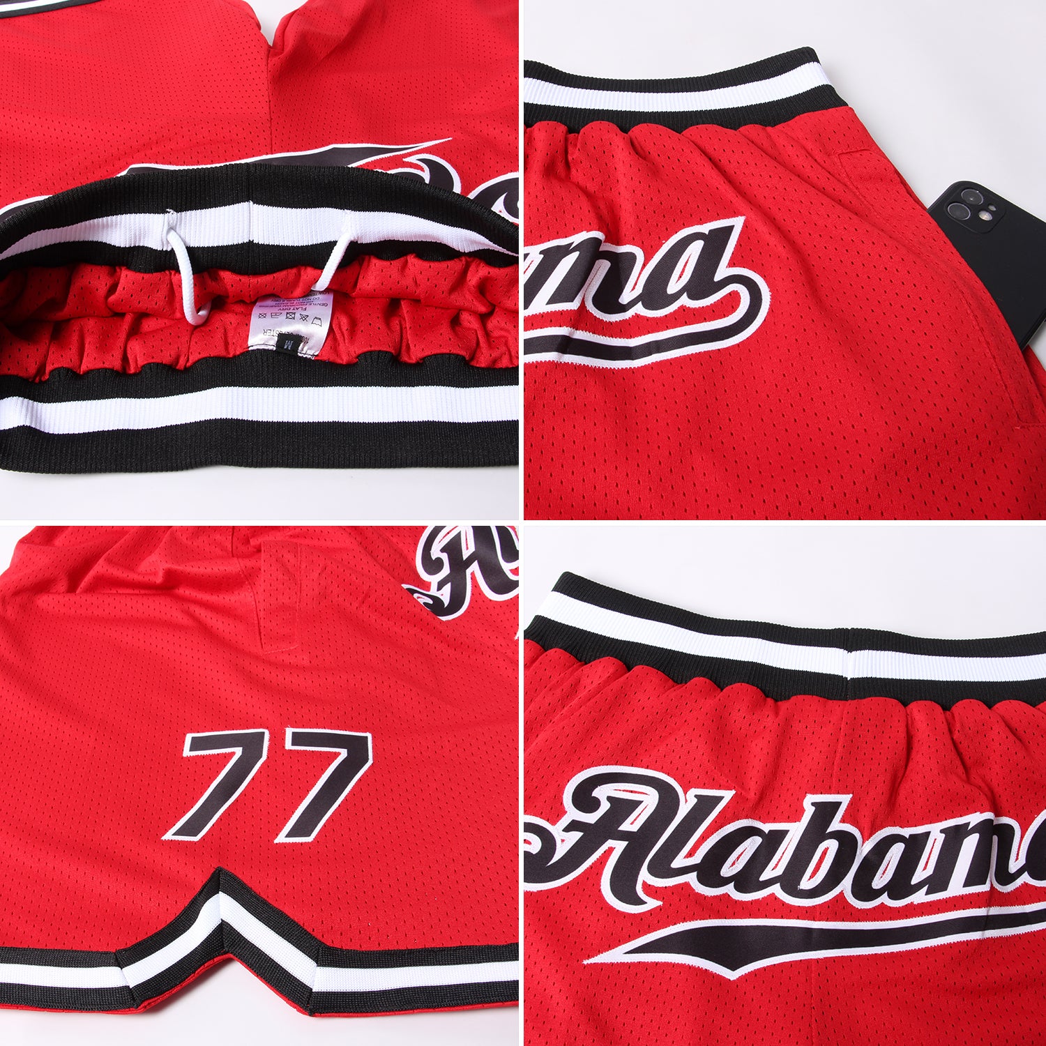 Custom Black Red Fade Fashion Authentic City Edition Basketball Jersey