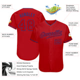 Custom Red Red-Royal Authentic Baseball Jersey