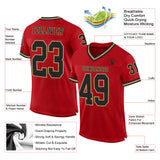 Custom Red Black-Old Gold Mesh Authentic Throwback Football Jersey