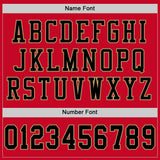 Custom Red Black-Old Gold Mesh Authentic Throwback Football Jersey