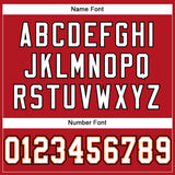 Custom Red White-Orange Mesh Authentic Football Jersey