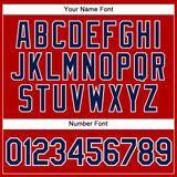 Custom Red Navy-White Authentic Sleeveless Baseball Jersey