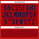 Custom Red Red-Navy Authentic Sleeveless Baseball Jersey