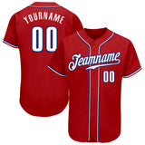 Custom Red White-Royal Authentic Baseball Jersey