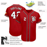 Custom Red White-Black Authentic Baseball Jersey