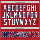 Custom Red White Pinstripe Navy-White Authentic Baseball Jersey