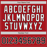Custom Red Black Pinstripe Black-White Authentic Baseball Jersey