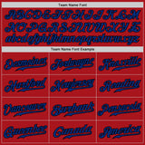 Custom Red Black Pinstripe Royal-Black Authentic Baseball Jersey