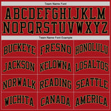 Custom Red Black-Old Gold Authentic Throwback Basketball Jersey